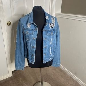 Denim ripped jacket